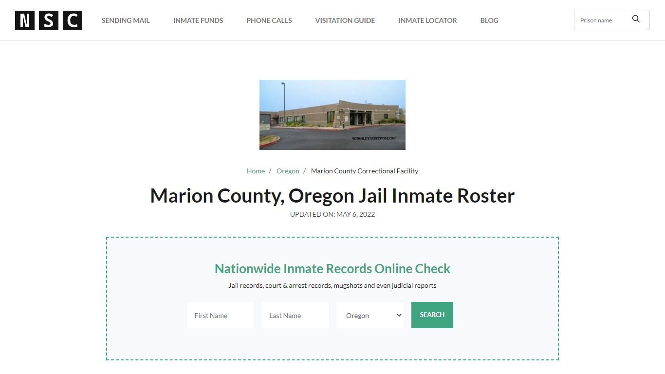 Marion County, Oregon Jail Inmate List